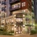 front exterior view at night of flats at 703