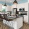 open kitchen with overhead lighting