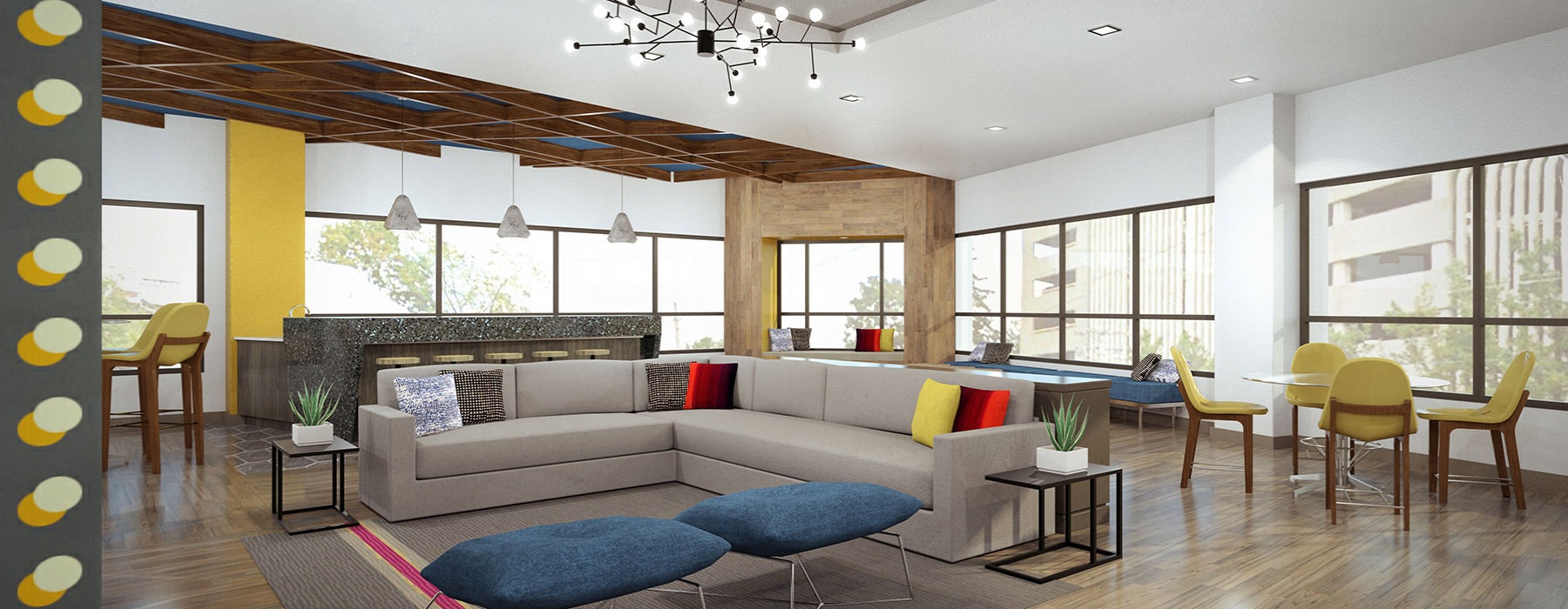 Resident Lounge with large windows